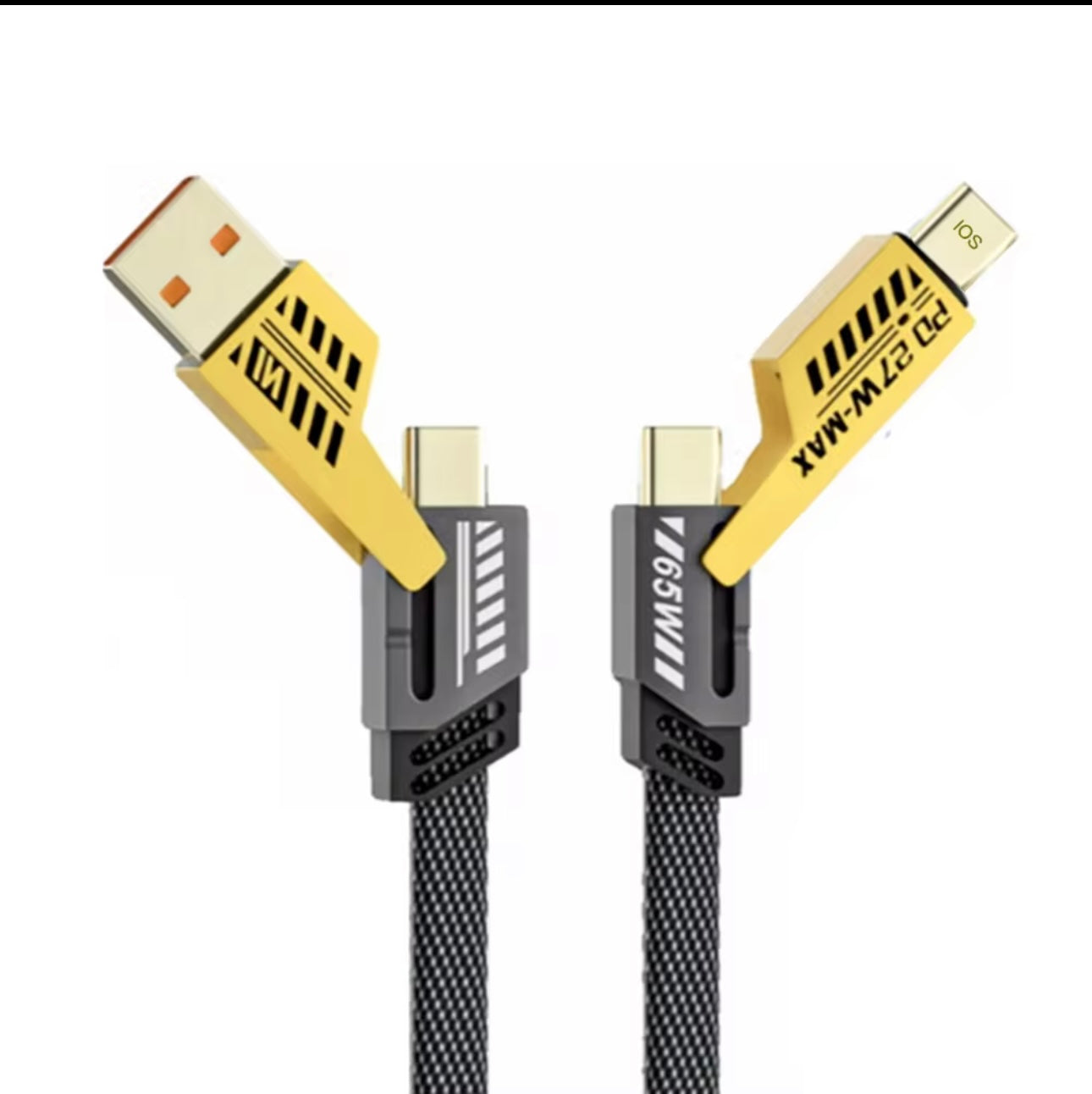 4-in-1 Charging Cable 1m USB-C, Micro USB, Type-C, iphone .