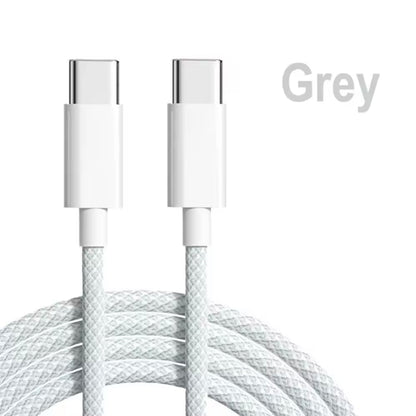 2 packs of  Type C to Type-C Cable PD 60W Fast Charger 1M USB C Leads For Iphone 15,16 Pro